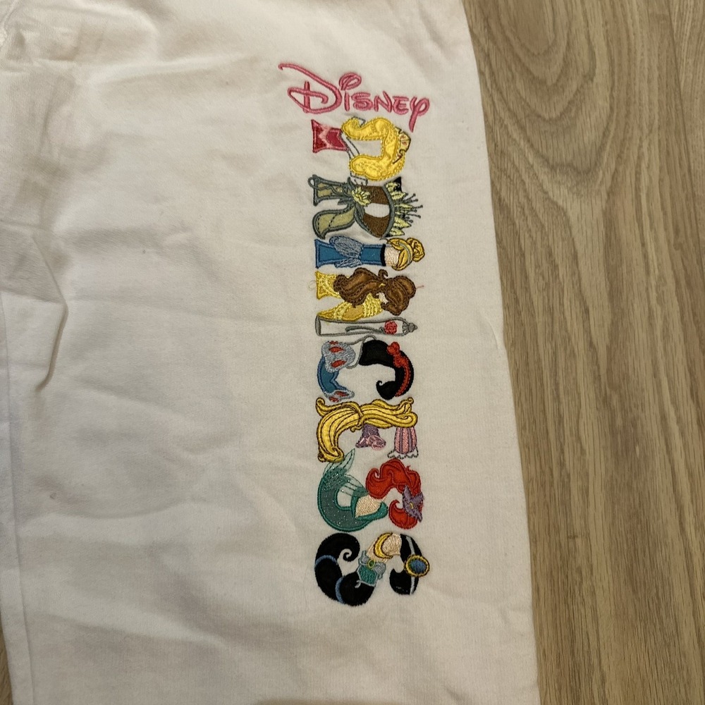 Disney Parks Princess Youth Sweatsuit  - White Sweatpants Sz M Sweatshirt Sz L - Picture 4 of 8
